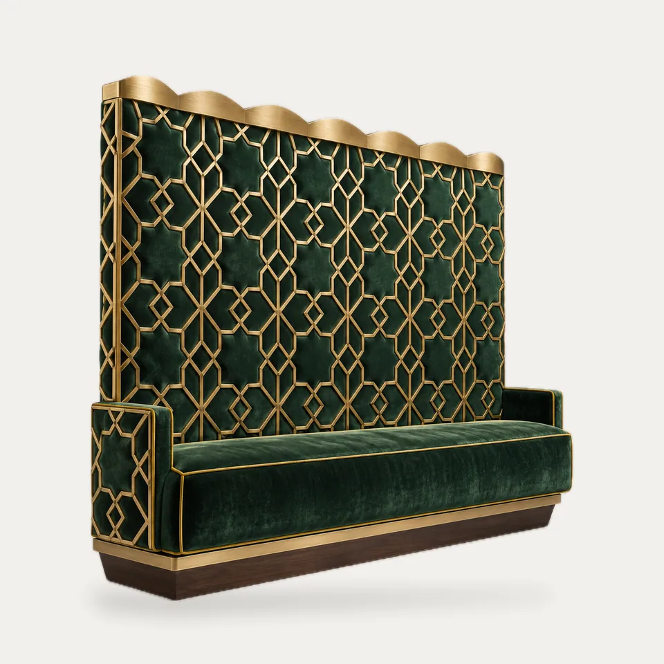 Alhambra Lattice Velvet Booth