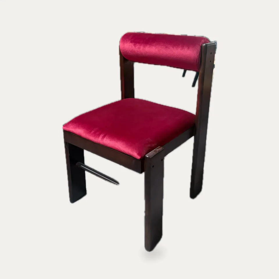 Bolster-Back Velvet Side Chair