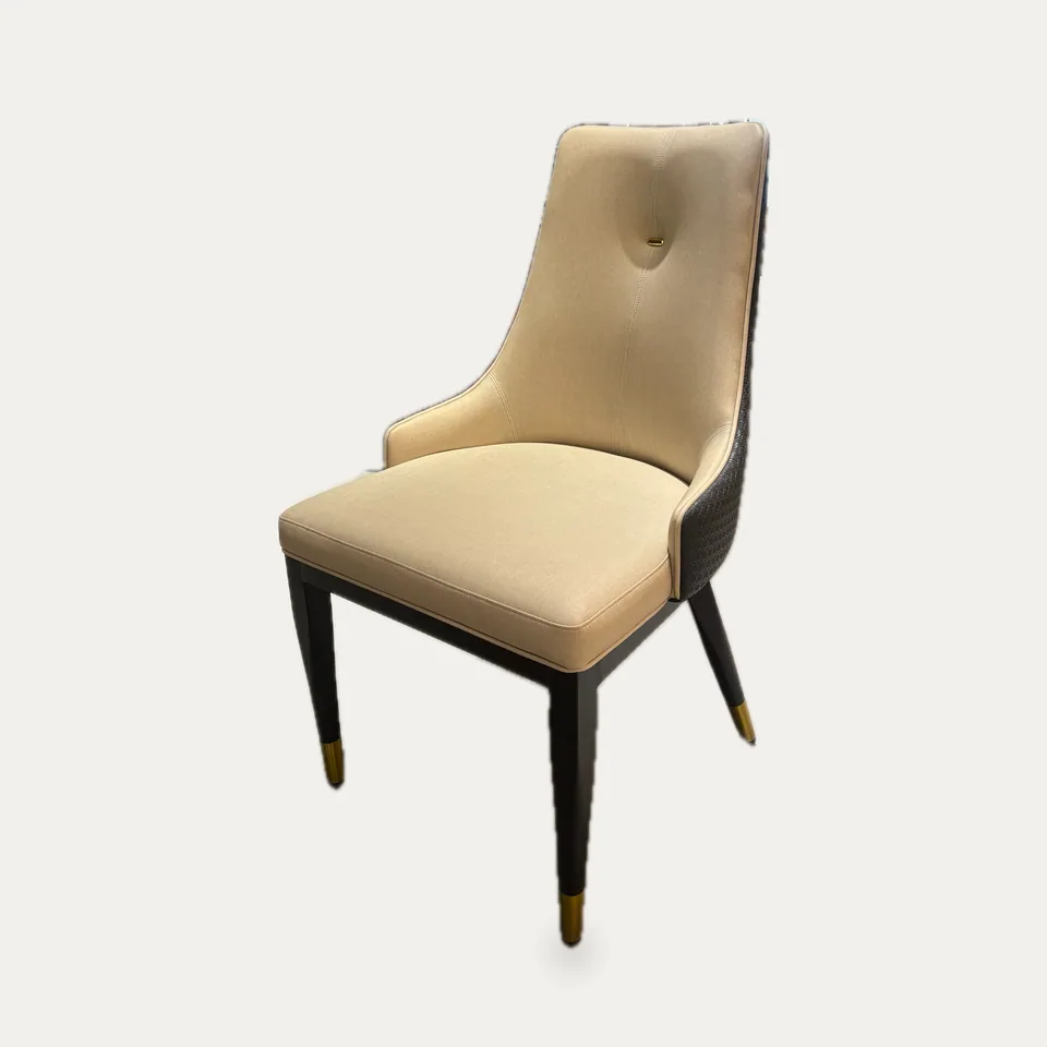 Button-Back Two-Tone Dining Chair