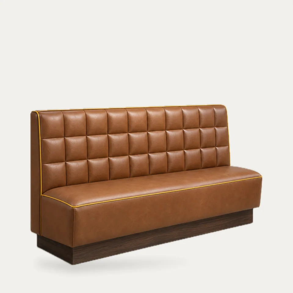 Caramel Biscuit Leather Banquette
