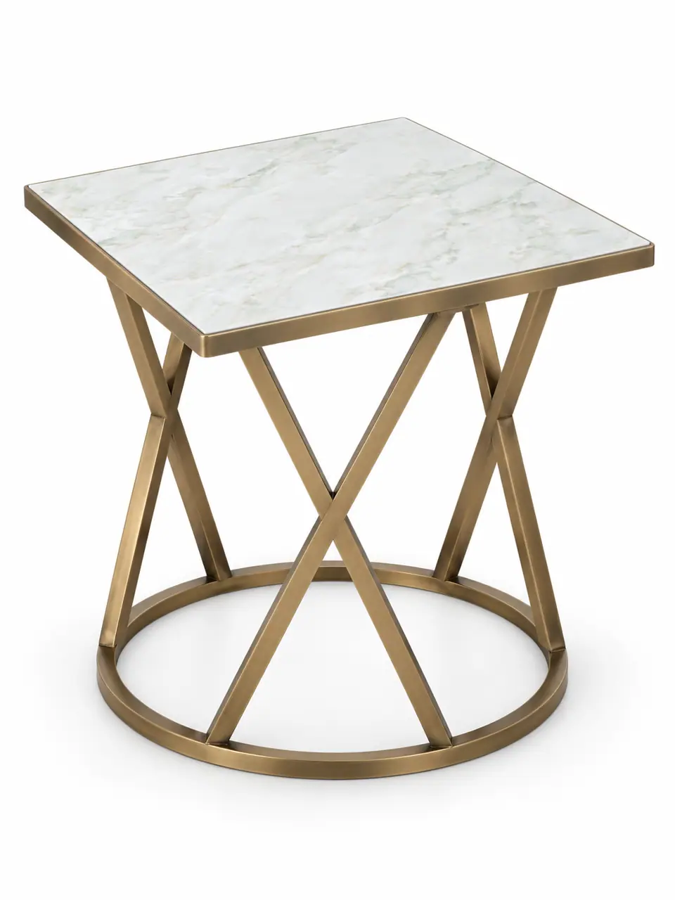 Crossed-Brass Hourglass Table
