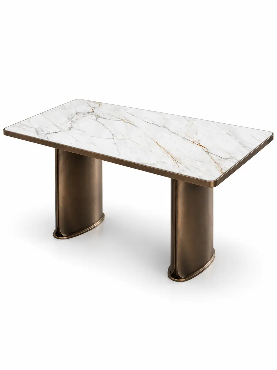 Gilt-Vein Twin-Pedestal Table