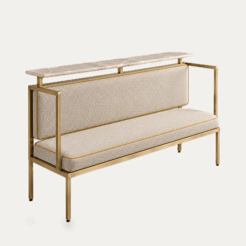 Marble Ledge Brass Frame Banquette