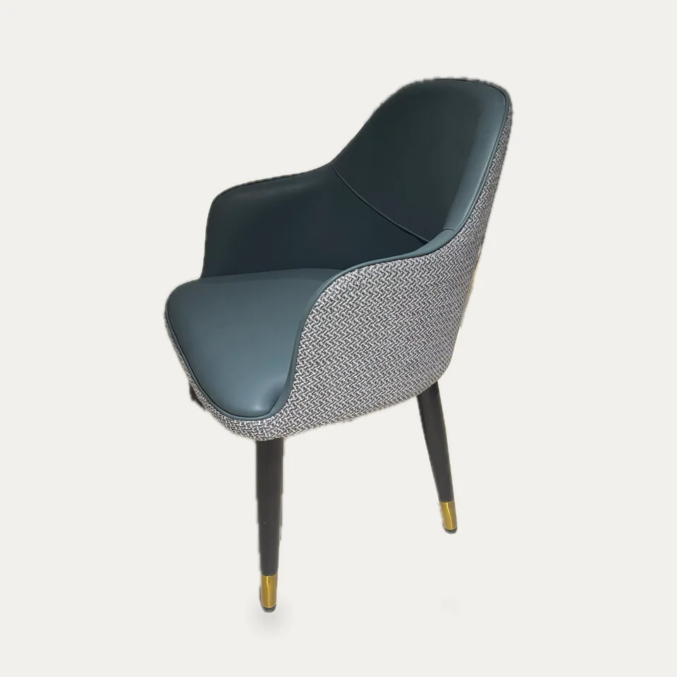 Slate Shell Armchair with Woven Outer